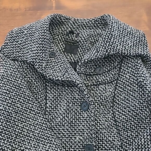 J2 by jou jou wool blend jacket black and gray tweed coat size L womens - Picture 2 of 10